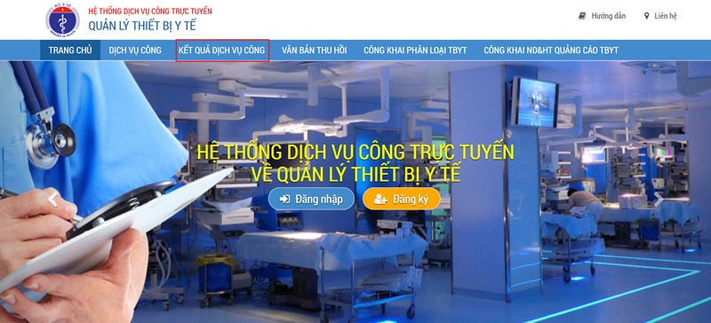 Mở mục tra cứu kết quả dịch vụ công