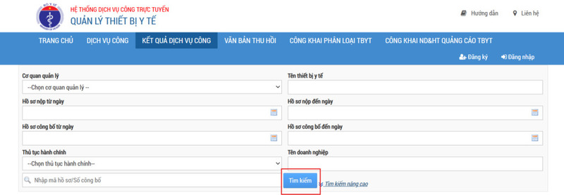 Kiểm tra kết quả tra cứu
